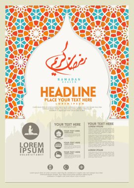 Ramazan Kareem poster, broşür şablonu ve diğer kullanıcılar, İslam afiş arka plan