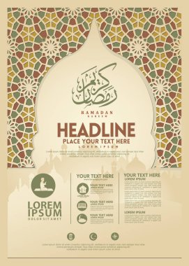 Ramazan Kareem poster, broşür şablonu ve diğer kullanıcılar, İslam afiş arka plan
