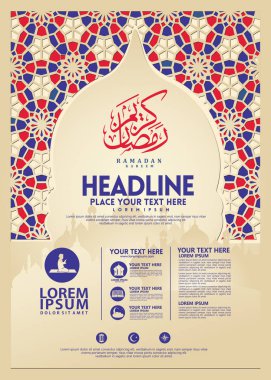 Ramazan Kareem poster, broşür şablonu ve diğer kullanıcılar, İslam afiş arka plan