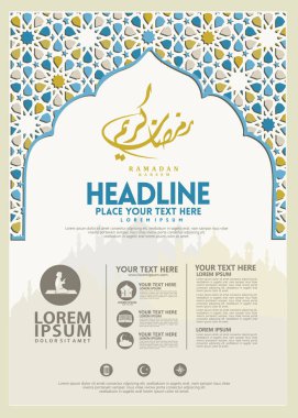 Ramazan Kareem poster, broşür şablonu ve diğer kullanıcılar, İslam afiş arka plan