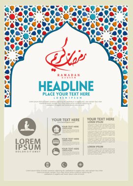 Ramazan Kareem poster, broşür şablonu ve diğer kullanıcılar, İslam afiş arka plan