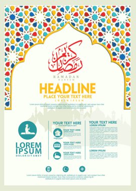 Ramazan Kareem poster, broşür şablonu ve diğer kullanıcılar, İslam afiş arka plan
