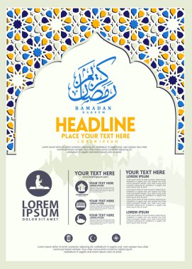 Ramazan Kareem poster, broşür şablonu ve diğer kullanıcılar, İslam afiş arka plan
