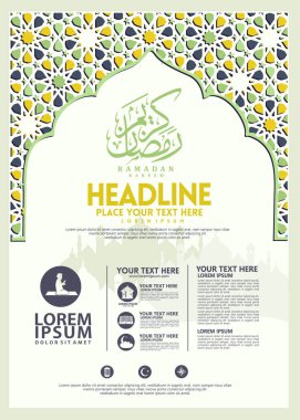 Ramazan Kareem poster, broşür şablonu ve diğer kullanıcılar, İslam afiş arka plan
