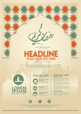 Ramazan Kareem poster, broşür şablonu ve diğer kullanıcılar, İslam afiş arka plan