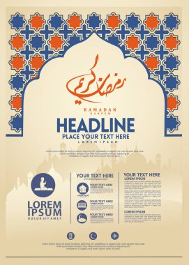 Ramazan Kareem poster, broşür şablonu ve diğer kullanıcılar, İslam afiş arka plan