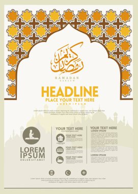 Ramazan Kareem poster, broşür şablonu ve diğer kullanıcılar, İslam afiş arka plan