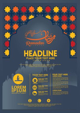 Ramazan Kareem poster, broşür şablonu ve diğer kullanıcılar, İslam afiş arka plan