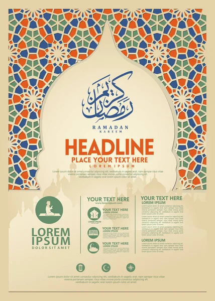 Ramazan Kareem poster, broşür şablonu ve diğer kullanıcılar, İslam afiş arka plan