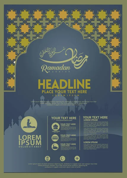 Ramazan Kareem poster, broşür şablonu ve diğer kullanıcılar, İslam afiş arka plan