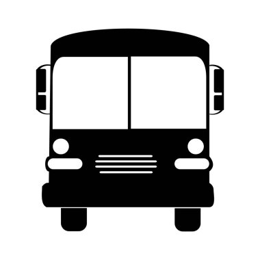 Siluet okul otobüsü illüstrasyon vektör siyah renk