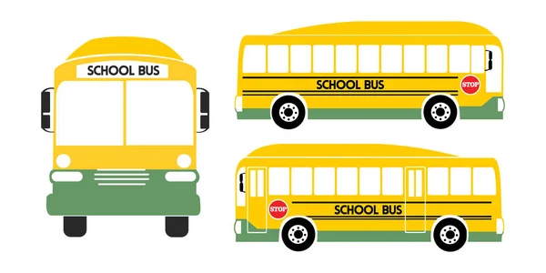 Autobús escolar vector ilustración amarilla — Vector de stock