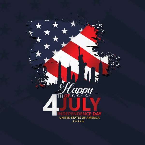 Negyedik július függetlenség napja, Vector illusztráció — Stock Vector