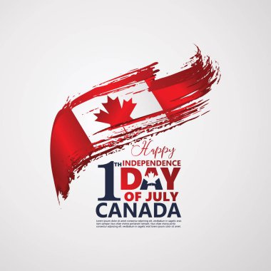 Temmuz Kanada Günü, tipografi tasarımı ile tebrik kartı arka plan ilk,