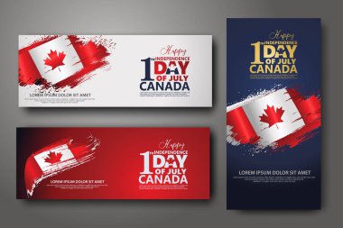 Banner tasarım şablonu ayarlayın. Temmuz Bağımsızlık Günü, Vektör illüstrasyon Birincisi