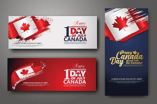 Banner tasarım şablonu ayarlayın. Temmuz Bağımsızlık Günü, Vektör illüstrasyon Birincisi
