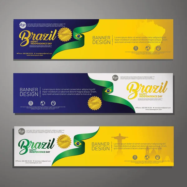 Afiş tasarım şablonu Bağımsızlık Günü Brezilya modern arka plan ayarlayın