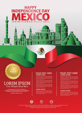 Meksika mutlu Bağımsızlık Günü arka plan şablonu bir poster broşür ve broşür için