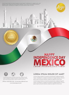 Meksika mutlu Bağımsızlık Günü arka plan şablonu bir poster broşür ve broşür için