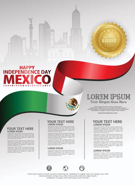Meksika mutlu Bağımsızlık Günü arka plan şablonu bir poster broşür ve broşür için