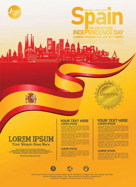İspanya ulusal günümüzün modern tasarım şablonu. Poster, broşür, flayer ve diğer kullanıcılar için tasarım