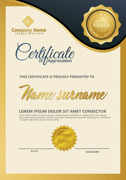 Certificate template with luxury and elegant texture modern pattern, diploma, Vector illustration