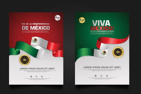 Meksika Elementler Için Mutlu Bir Bağımsızlık Günü Şablonu Malzeme Tasarımı — Stok Vektör