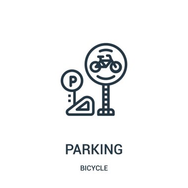 Park simge vektör Bisiklet koleksiyonundan. İnce çizgi Park anahat simgesini vektör çizim. Web ve mobil uygulamalar, logo, baskı ortamı kullanmak için doğrusal sembolü.