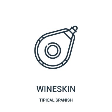 wineskin icon vector from tipical spanish collection. Thin line wineskin outline icon vector illustration. Linear symbol for use on web and mobile apps, logo, print media. clipart