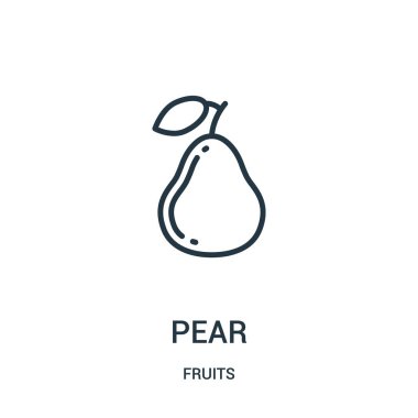 Armut simge vektör meyve koleksiyonundan. İnce çizgi armut anahat simgesini vektör çizim. Web ve mobil uygulamalar, logo, baskı ortamı kullanmak için doğrusal sembolü.