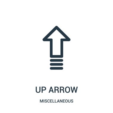 up arrow icon vector from miscellaneous collection. Thin line up arrow outline icon vector illustration. Linear symbol for use on web and mobile apps, logo, print media. clipart