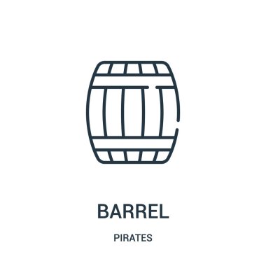 varil simge vektör korsanlar koleksiyonundan. İnce çizgi varil anahat simgesini vektör çizim. Web ve mobil uygulamalar, logo, baskı ortamı kullanmak için doğrusal sembolü.