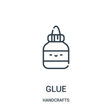 simge vektör el sanatları koleksiyonundan tutkal. İnce çizgi tutkal anahat simgesini vektör çizim. Web ve mobil uygulamalar, logo, baskı ortamı kullanmak için doğrusal sembolü.