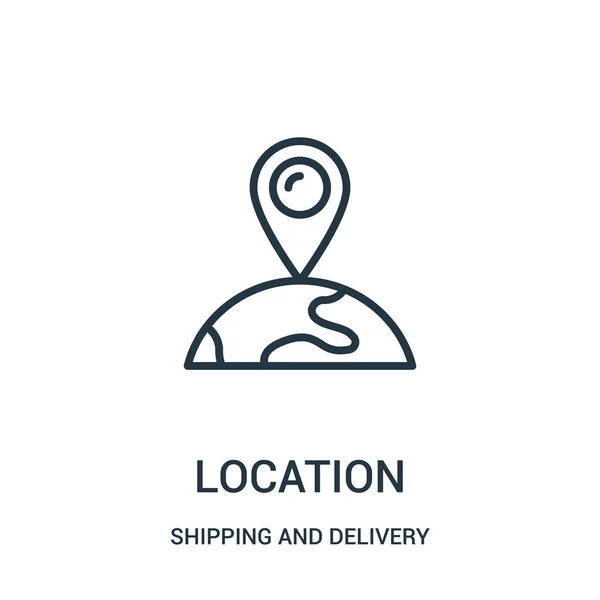 Location icon vector from shipping and delivery collection. Thin line location outline icon vector illustration. Linear symbol for use on web and mobile apps, logo, print media. — Stock Vector