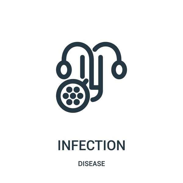 Vector icono de infección de la colección de enfermedades. Línea delgada infección esquema icono vector ilustración. Símbolo lineal para su uso en aplicaciones web y móviles, logotipo, medios impresos . — Vector de stock