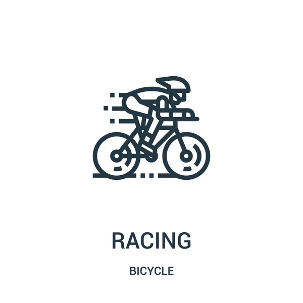 Vector icono de carreras de la colección de bicicletas. Ilustración de vectores de iconos de líneas delgadas. Símbolo lineal para su uso en aplicaciones web y móviles, logotipo, medios impresos . — Vector de stock