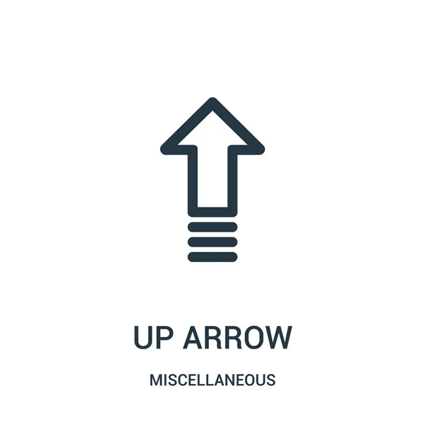 Up arrow icon vector from miscellaneous collection. Thin line up arrow outline icon vector illustration. Linear symbol for use on web and mobile apps, logo, print media. — Stock Vector