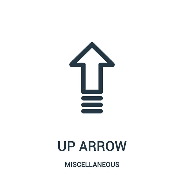 up arrow icon vector from miscellaneous collection. Thin line up arrow outline icon vector illustration. Linear symbol for use on web and mobile apps, logo, print media.
