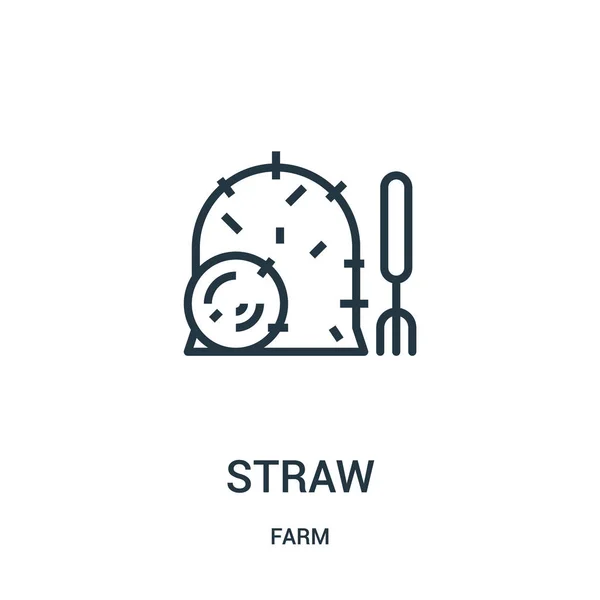 Vetor de ícone de palha da coleção farm. Linha fina palha esboço ícone vetor ilustração. Símbolo linear para uso em aplicativos web e móveis, logotipo, mídia impressa . — Vetor de Stock