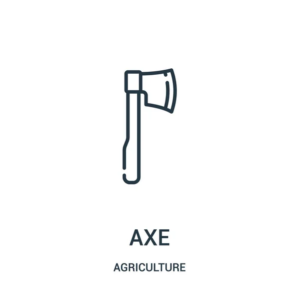 Axe icône vecteur de la collection de l'agriculture. Illustration vectorielle d'icône de contour de hache de ligne mince. Symbole linéaire pour utilisation sur applications web et mobiles, logo, médias imprimés . — Image vectorielle