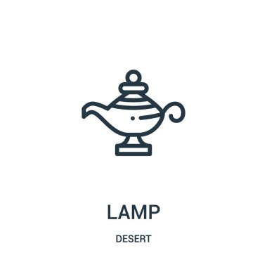lamba simge vektör çöl koleksiyonundan. İnce çizgi lamba anahat simgesini vektör çizim. Web ve mobil uygulamalar, logo, baskı ortamı kullanmak için doğrusal sembolü.