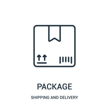 nakliye ve teslimat koleksiyon paket simge vektör. İnce çizgi paket anahat simgesini vektör çizim. Web ve mobil uygulamalar, logo, baskı ortamı kullanmak için doğrusal sembolü.
