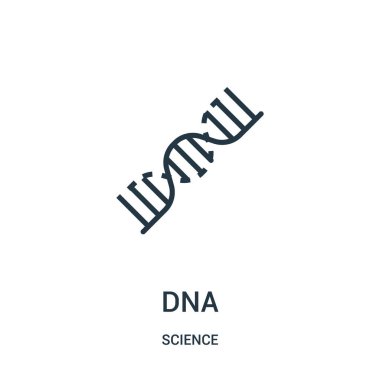 DNA simge vektör bilim koleksiyonundan. İnce çizgi dna anahat simgesini vektör çizim. Web ve mobil uygulamalar, logo, baskı ortamı kullanmak için doğrusal sembolü.