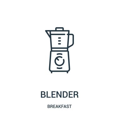 Blender simge vektör kahvaltı koleksiyonundan. İnce çizgi blender anahat simgesini vektör çizim. Web ve mobil uygulamalar, logo, baskı ortamı kullanmak için doğrusal sembolü.