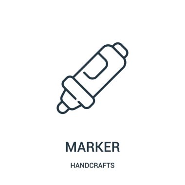 Marker simge vektör el sanatları koleksiyonundan. İnce çizgi işareti anahat simgesini vektör çizim. Web ve mobil uygulamalar, logo, baskı ortamı kullanmak için doğrusal sembolü.