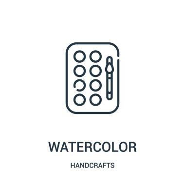 suluboya simge vektör el sanatları koleksiyonundan. İnce çizgi suluboya anahat simgesini vektör çizim. Web ve mobil uygulamalar, logo, baskı ortamı kullanmak için doğrusal sembolü.