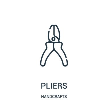 pense simge vektör el sanatları koleksiyonundan. İnce çizgi pense simge vektör çizim anahat. Web ve mobil uygulamalar, logo, baskı ortamı kullanmak için doğrusal sembolü.