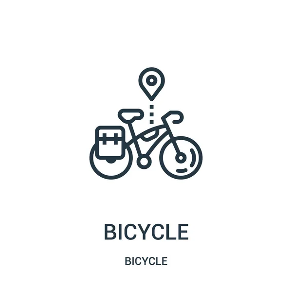 Vector icono de bicicleta de la colección de bicicletas. Icono de contorno de bicicleta de línea delgada ilustración vectorial. Símbolo lineal para su uso en aplicaciones web y móviles, logotipo, medios impresos . — Vector de stock