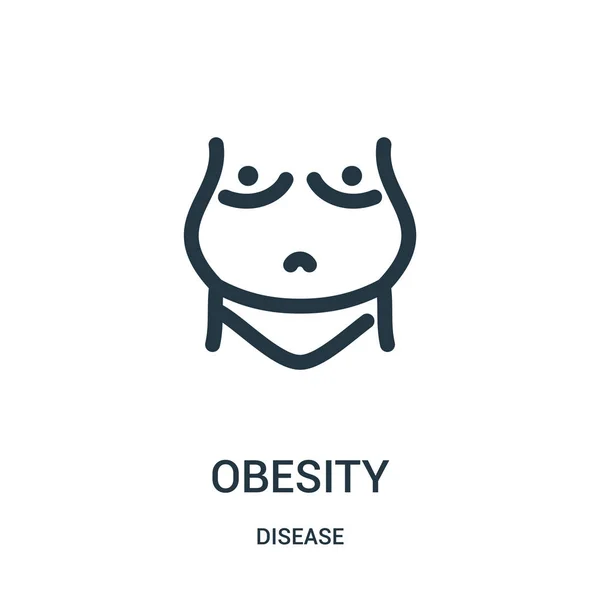 Obezite simge vektör hastalığı koleksiyonundan. İnce çizgi obezite anahat simgesini vektör çizim. Web ve mobil uygulamalar, logo, baskı ortamı kullanmak için doğrusal sembolü. — Stok Vektör
