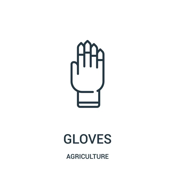 Handschuhe Symbolvektor aus landwirtschaftlicher Sammlung. Dünne Linienhandschuhe skizzieren die Darstellung des Symbolvektors. Lineares Symbol für Web- und Mobile-Apps, Logo, Printmedien. — Stockvektor